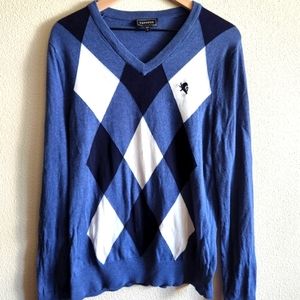 Express Men's Argyle V-neck Sweater